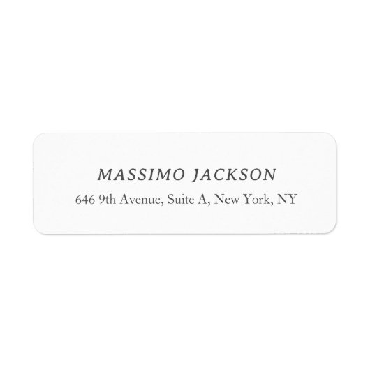 Custom personalized minimalist address name ラベル (正面)