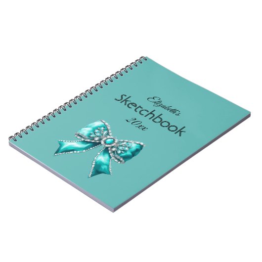 custom & personalized  name notebook with bow ノートブック (左側)