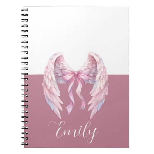 custom & personalized  name notebook with bow ノートブック (正面)