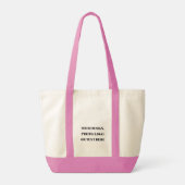 Custom Personalized Natural Tote Bag - Pink Trim トートバッグ (裏面)