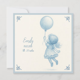 Custom personalized new baby girl annoucement カード