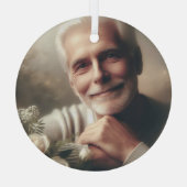 Custom Personalized Photo ガラスオーナメント (裏面)