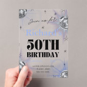 custom personalized photo 50th  birthday アクリル招待状 (インサイチュ (ポータブル))