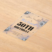 custom personalized photo 50th  birthday アクリル招待状 (レイダウン)