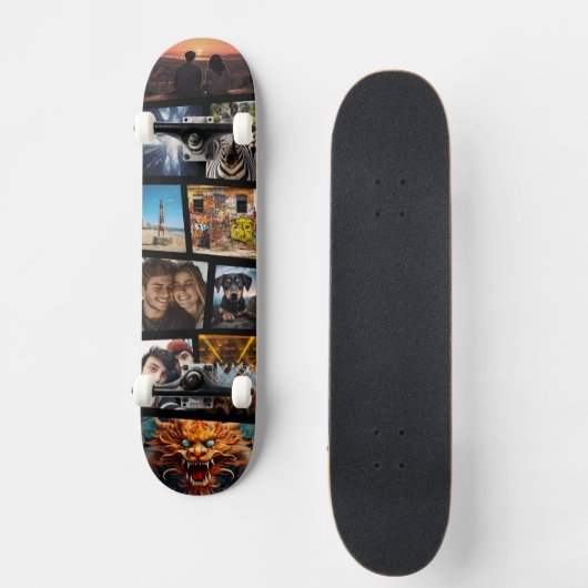 Custom Personalized Photo Collage Skateboard スケートボード (正面)