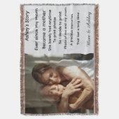 Custom personalized photo message for Mother's Day スローブランケット (正面縦)