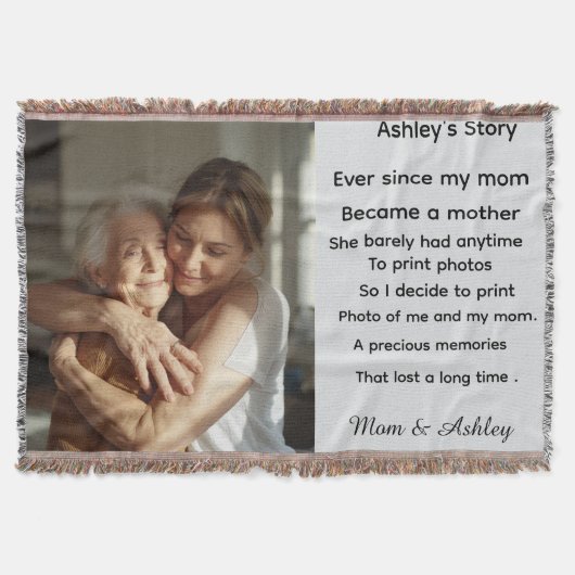 Custom personalized photo message for Mother's Day スローブランケット (正面)