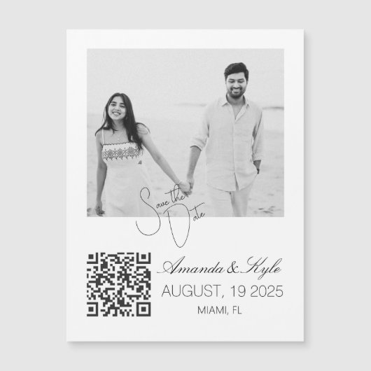 Custom Personalized Photo save the Date magnet (正面)