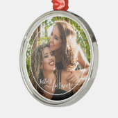 Custom Personalized Photo Template Sisters Forever メタルオーナメント (左)