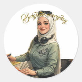 Custom Personalized Portrait Illustration  ラウンドシール