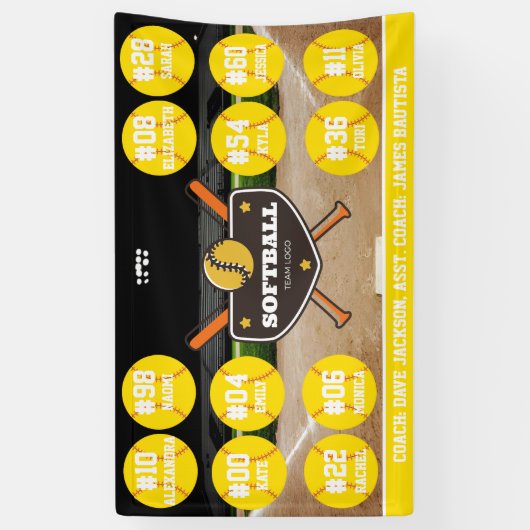 Custom Personalized Softball Banner Ideas Team 横断幕 (縦)