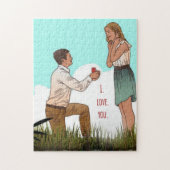 Custom personalized valentineday marriage proposal ジグソーパズル (縦)