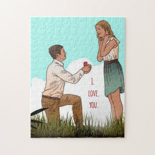 Custom personalized valentineday marriage proposal ジグソーパズル (縦)