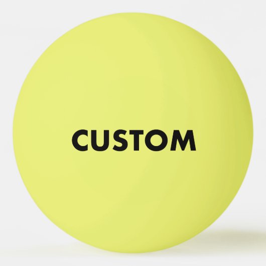 Custom Personalized YELLOW Table Tennis 卓球ボール (正面)