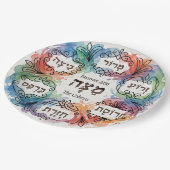 Custom Pesach Seder Plate Hebrew Passover Dinner  ペーパープレート (アングル)