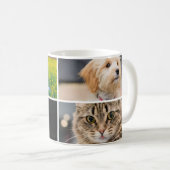 Custom Pet 4 Photo Collage for Cat Dog Lovers gift コーヒーマグカップ (正面右)