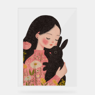 Custom Pet and Owner Portrait Pet Illustration Por アクリルサイン