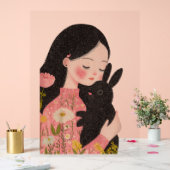 Custom Pet and Owner Portrait Pet Illustration Por アクリルサイン (ウェディング)