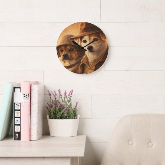 Custom Pet Art Acrylic Wall Clock – 10.75" Modern  ラージ壁時計 (読書スペース)