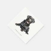 Custom Pet Black Lab II Wedding Napkins スタンダードカクテルナプキン (角)