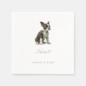 Custom Pet Boston Terrier Pet Wedding Napkins スタンダードカクテルナプキン (正面)