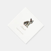 Custom Pet Boston Terrier Pet Wedding Napkins スタンダードカクテルナプキン (角)