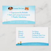 Custom Pet Care | Pet Sitter Dog Walker 名刺 (正面/裏面)