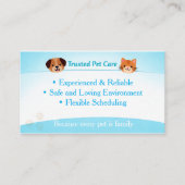 Custom Pet Care | Pet Sitter Dog Walker 名刺 (正面)