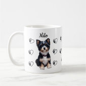 Custom Pet Dog Hearts Paws Coffee Mug コーヒーマグカップ (左)