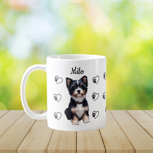 Custom Pet Dog Hearts Paws Coffee Mug コーヒーマグカップ