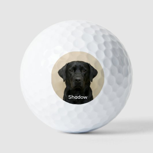 Custom Pet Dog Photo Black Labrador Personalized ゴルフボール (正面)