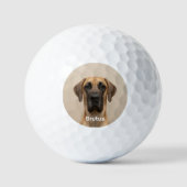 Custom Pet Dog Photo Great Dane Personalized ゴルフボール (正面)