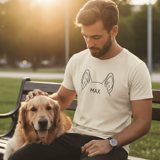 Custom Pet Ear Name Shirt - Minimalist Dog Mom Gif Tシャツ