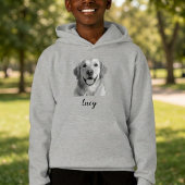 Custom Pet Face Hoodie for Boys, Personalized Dog 