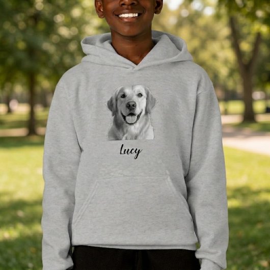 Custom Pet Face Hoodie for Boys, Personalized Dog 