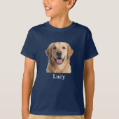 Custom Pet Face T-Shirt for Boys, Personalized Dog Tシャツ (正面)