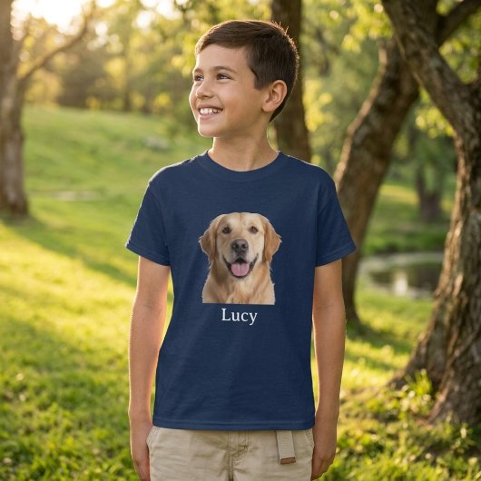 Custom Pet Face T-Shirt for Boys, Personalized Dog Tシャツ