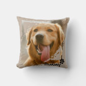 Custom Pet Friends Photo & Name Throw Pillow Gift クッション (正面)