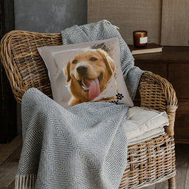 Custom Pet Friends Photo & Name Throw Pillow Gift クッション