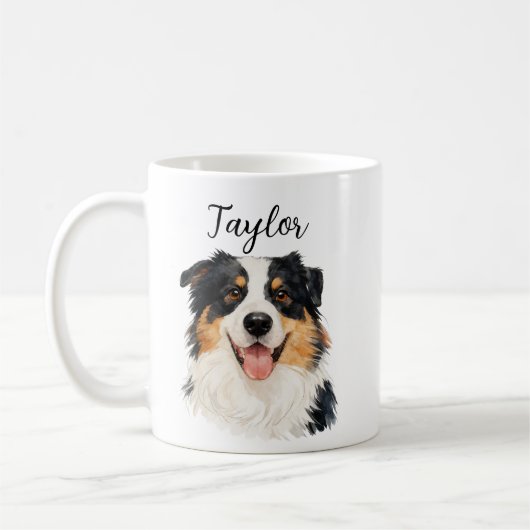 Custom Pet from Photo & Name – Personalized Dog コーヒーマグカップ (左)