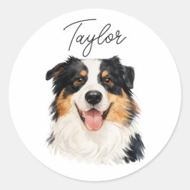 Custom Pet from Photo & Name – Personalized Dog ラウンドシール