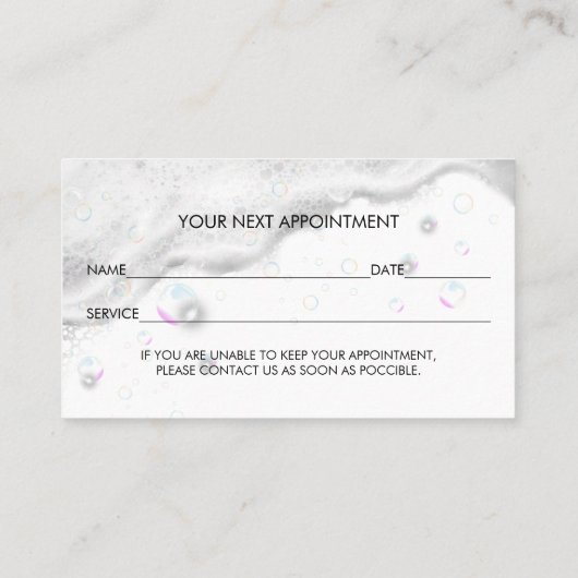 Custom Pet Groomer Appointment Card 名刺 (裏面)