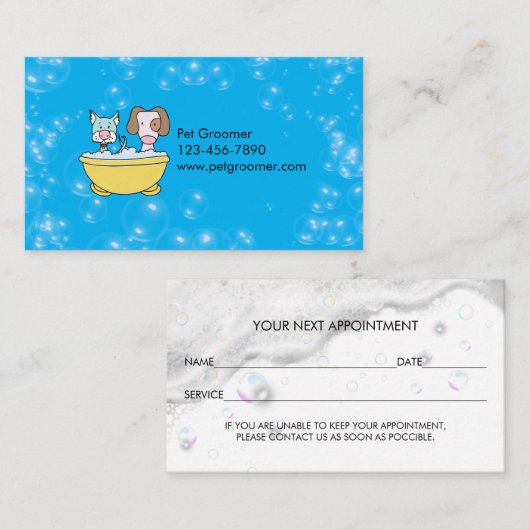 Custom Pet Groomer Appointment Card 名刺 (正面/裏面)