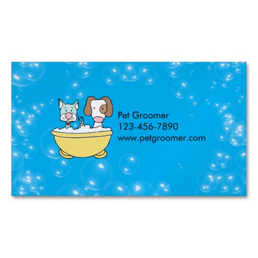 Custom Pet Groomer Business Card Magnet マグネット名刺 (正面)