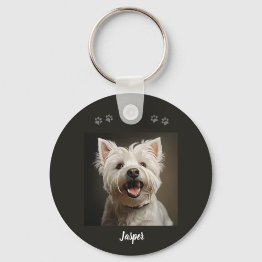 Custom Pet Keychain Using Your Photo & Name キーホルダー (正面)