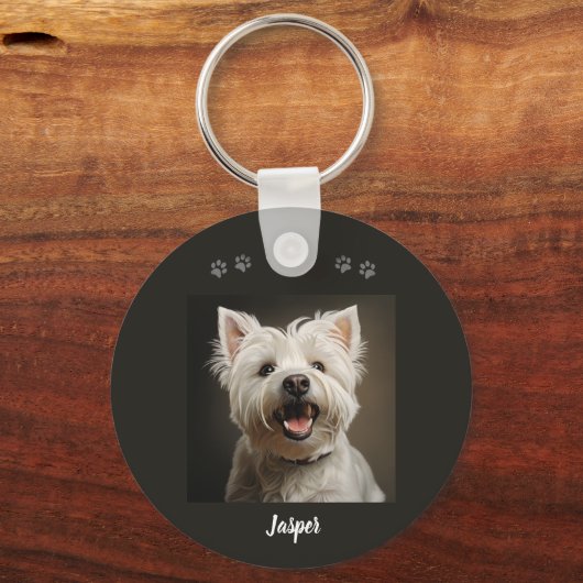 Custom Pet Keychain Using Your Photo & Name キーホルダー (裏面)