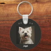Custom Pet Keychain Using Your Photo & Name キーホルダー (正面)