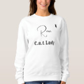 Custom Pet Lover White And Black Script Cat Mom スウェットシャツ (正面)