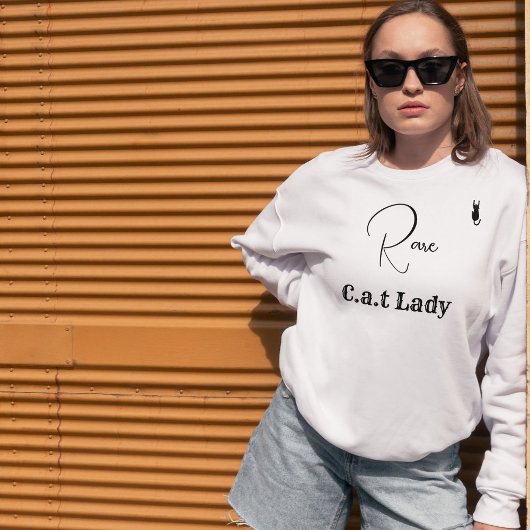 Custom Pet Lover White And Black Script Cat Mom スウェットシャツ