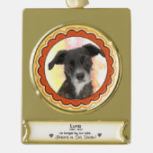 Custom Pet Memorial Ornament - Sympathy Gift ゴールドプレートバナーオーナメント (正面)